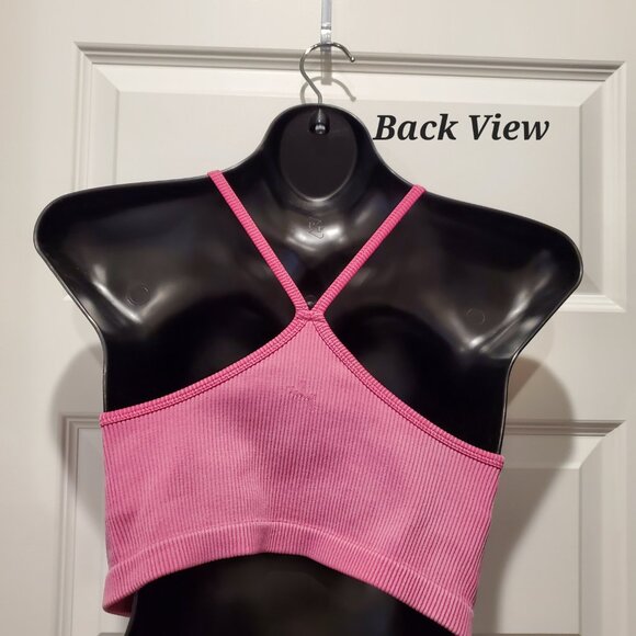 Target Pink Ribbed Racerback Crop Top - Picture 8 of 9